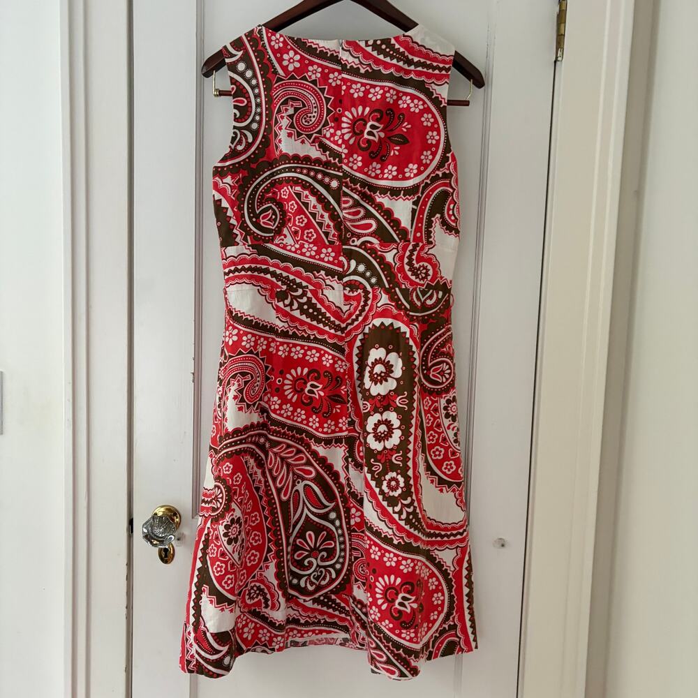 Talbots Paisley Floral Cotton Fit & Flare Dress Size 14 - Picture 3 of 9